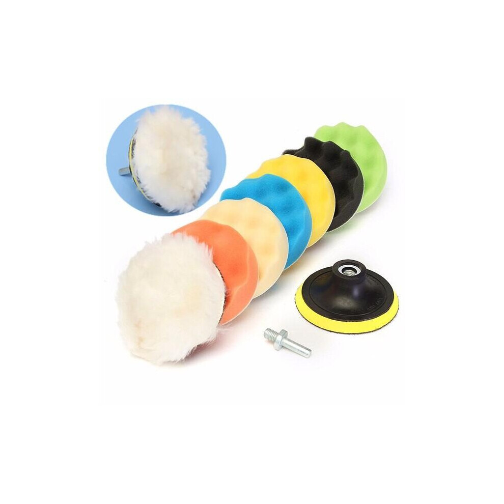 8Pcs 7 Inch Sponge Polishing/Buffing Pad Kit For Car Polisher