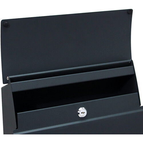 Mail Letter Post Box Lockable Wall Mounted Outdoor Steel Grey Keys 2