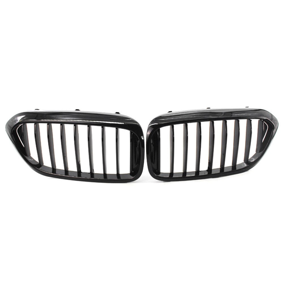 2Pcs Bright Black Front Kidney Grille for BMW 540i 530e G30 G31 2017-2019 51138070469 Single line