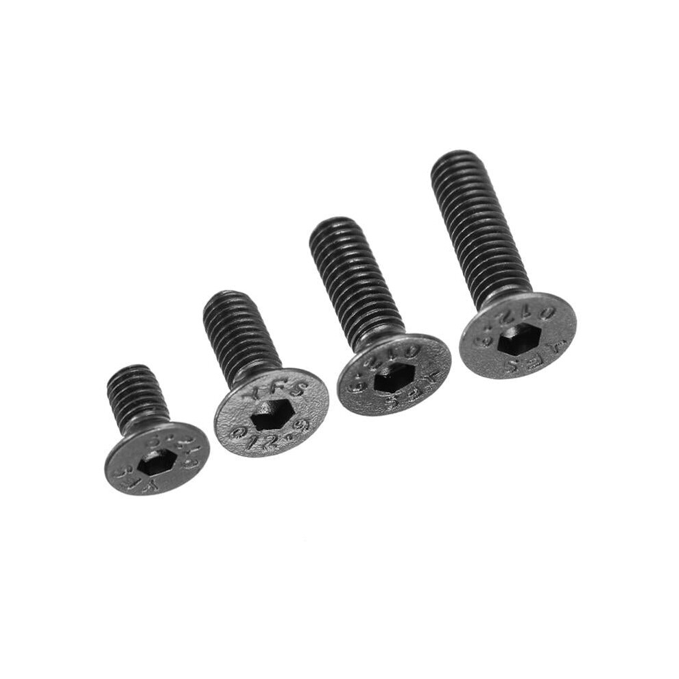 (12mm) M3ASH4 10pcs M3 Hex Countersunk Flat Head Screws Alloy Steel Titanium Plated 12.9 Grade