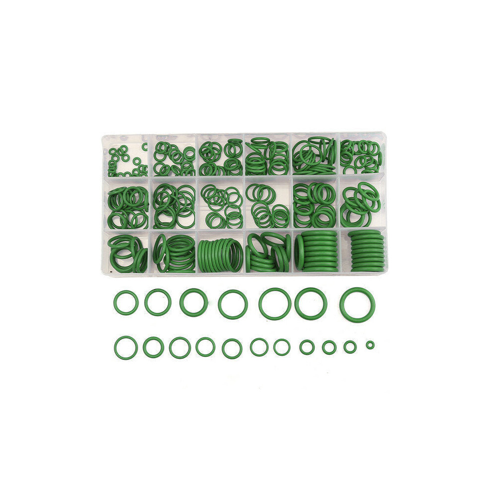 (Green) R22/R134a Air Conditioning O-Ring Rubber Rings Waterproof Washer 270Pcs