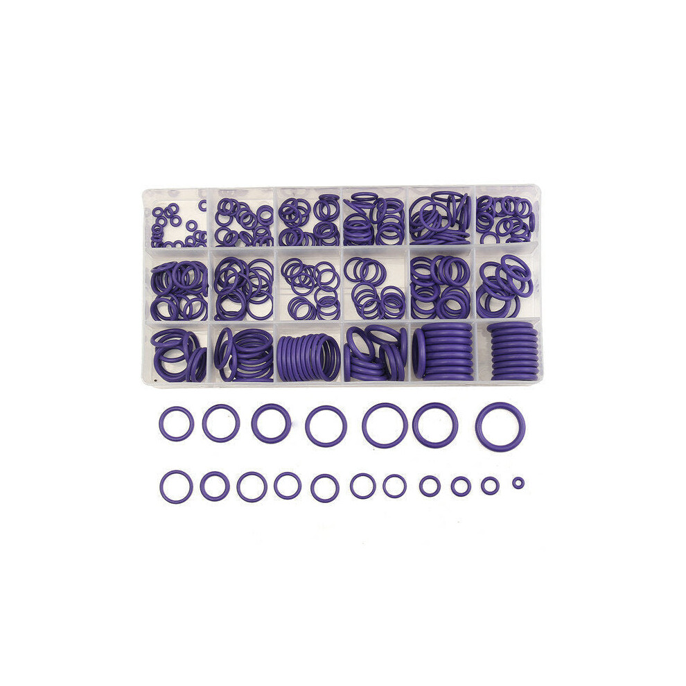 (Purple) R22/R134a Air Conditioning O-Ring Rubber Rings Waterproof Washer 270Pcs