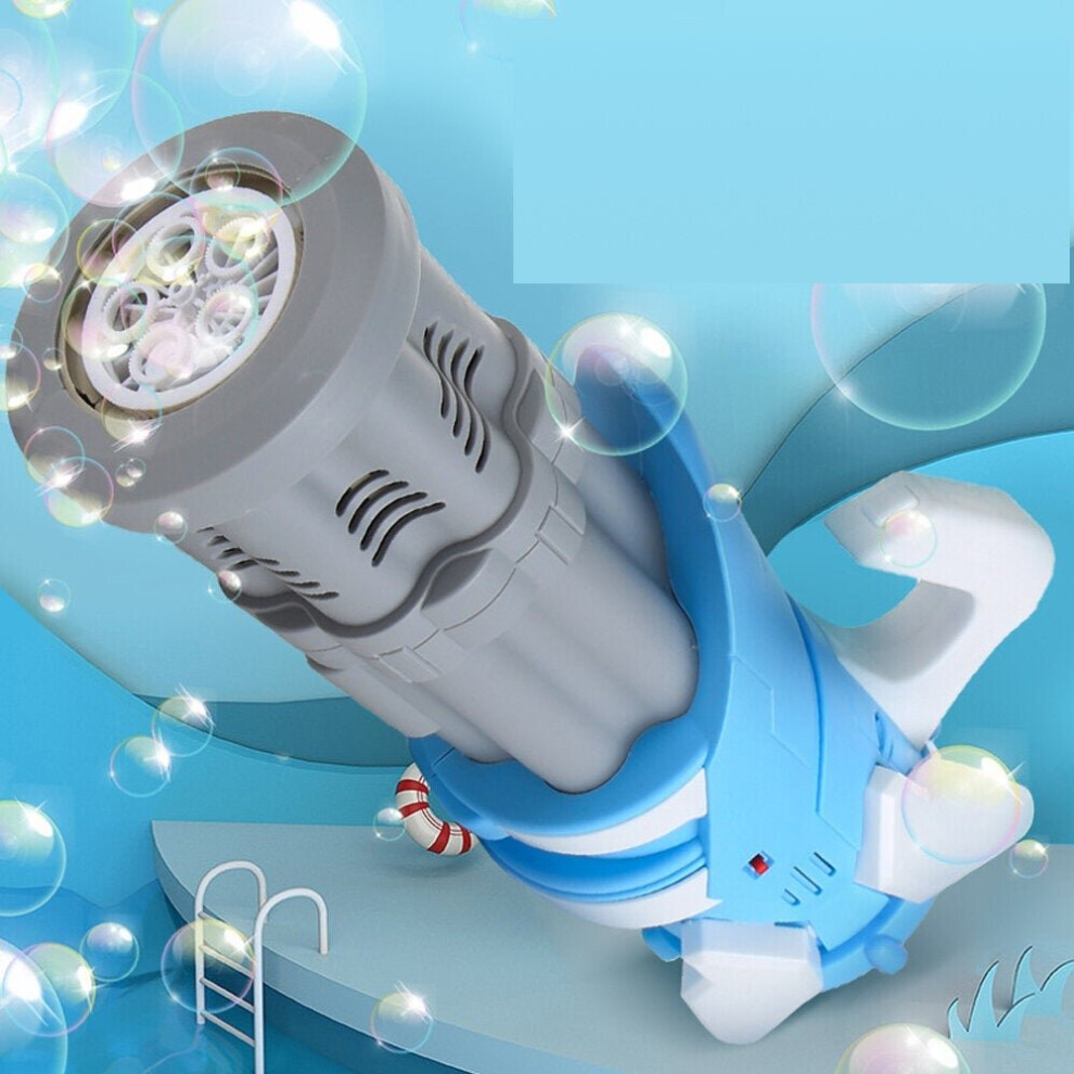 () Electric Bubble Gatling Machine Maker One Key 5-hole Output Toy with Light and Music for Kids Play Gift