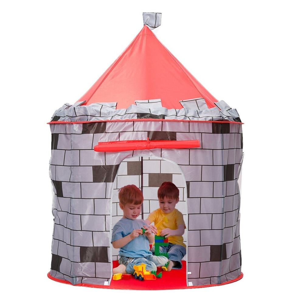 Greenzech Knight Themed Folding Castle Pops Up Tent Play Toys For Kids Indoor Outdoor Playhouse Gift