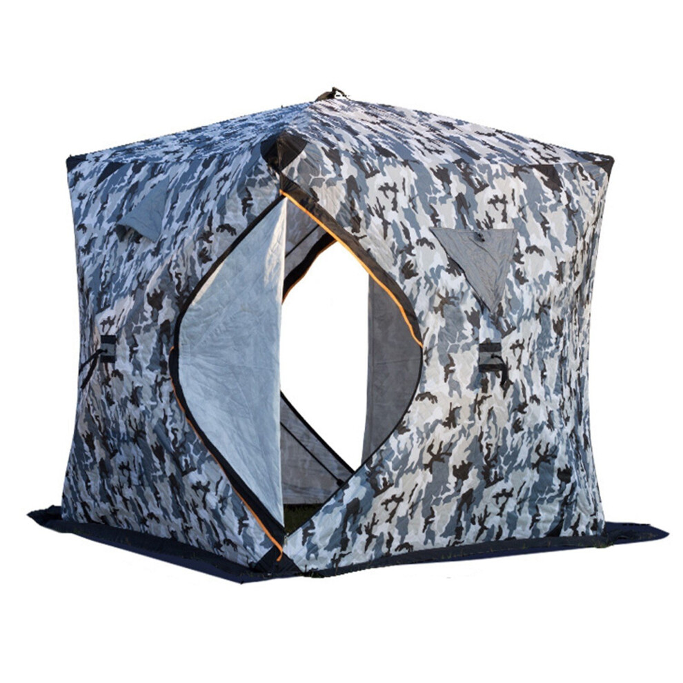 (Camouflage) Portable Ice Fishing Shelter Easy Set-up Winter Tent Waterproof & Windproof