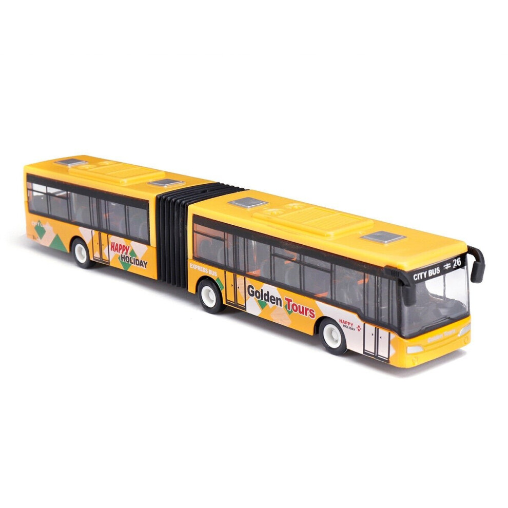 (Yellow) Blue/Red/Green 1:64 18cm Baby Pull Back Shuttle Bus Diecast Model Vehicle Kids Toy-image-OPC-P97ZHP5-NEW