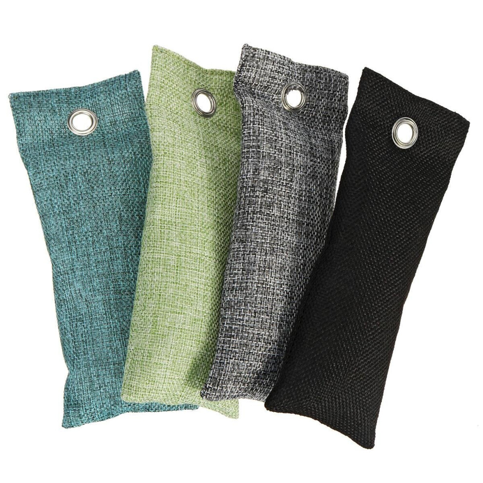 (Gray) 2x Air Purifier Bag Bamboo Charcoal Fresher Shoes Mold Odor Remover House Car Purifying Bag-image-OPC-P97ZHQS-NEW