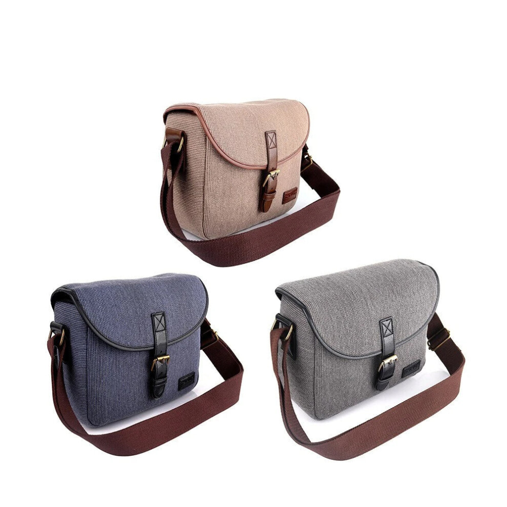 (Grey) Camera Bag Slr/Dslr Gadget Stylish Retro Shoulder Carrying Photography Accessory Gear Case Grey 3654657596514
