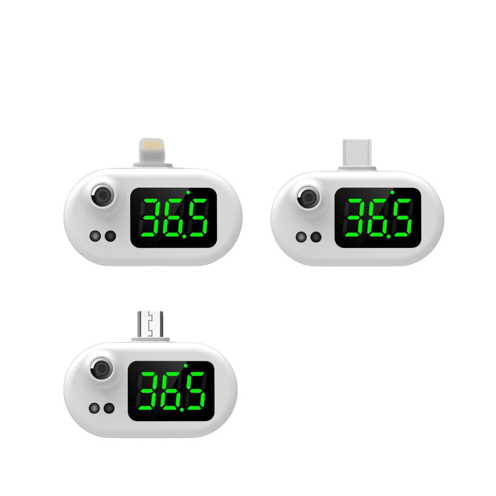 (Black, Type C) Smart Mobile Phone Thermometer Non Contact Digital Temperature Sensor Android Interface