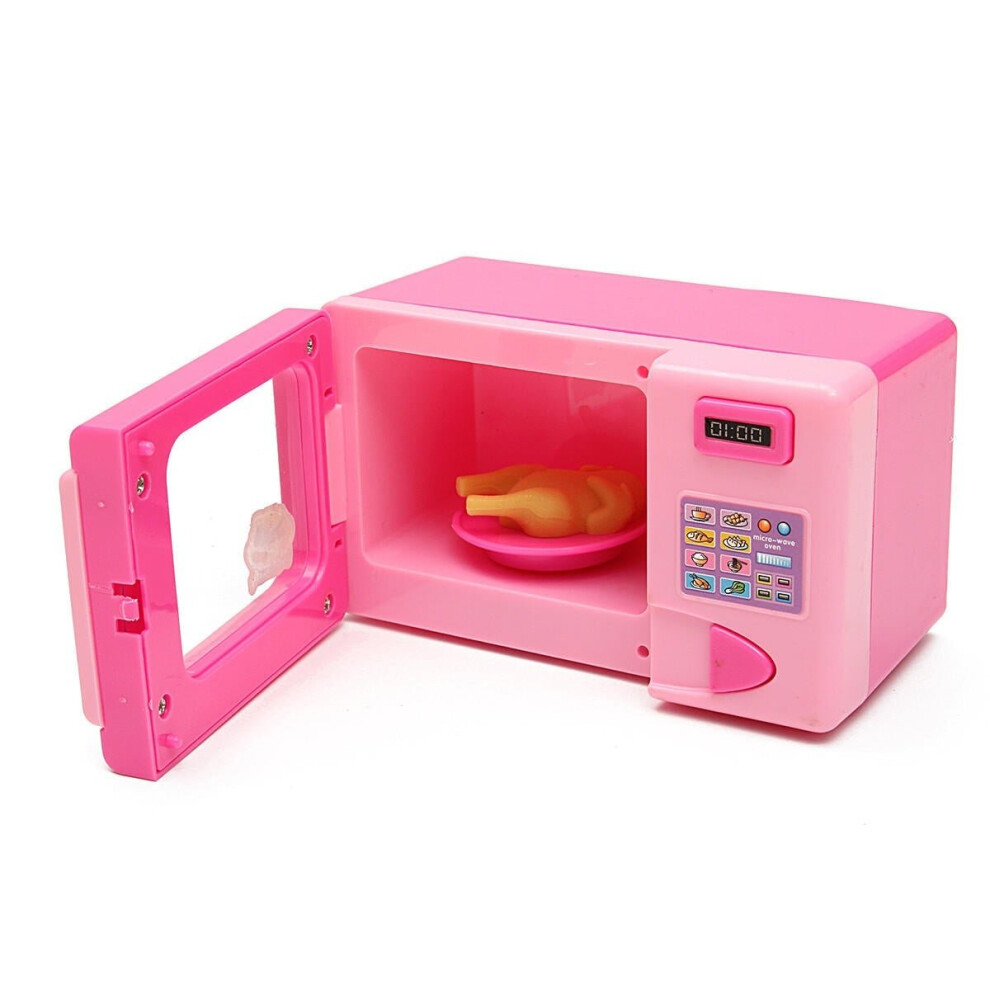 Plastic Pink Microwave Oven Kids Children Girls Home Role Play Pretend Game Toy on OnBuy