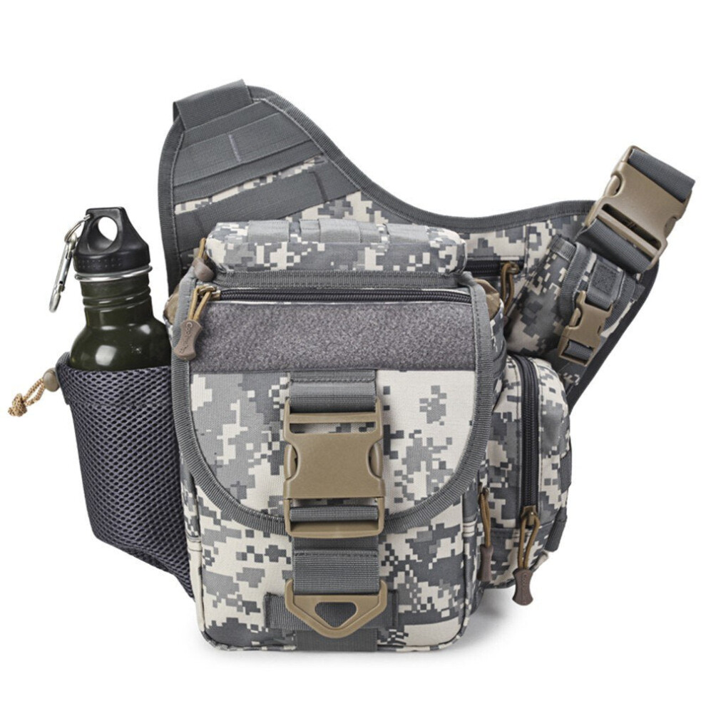 (Grey) Outdoor Saddle Bag SLR Camera Multifunctional Single Shoulder Water-resistant Backpack Camouflage