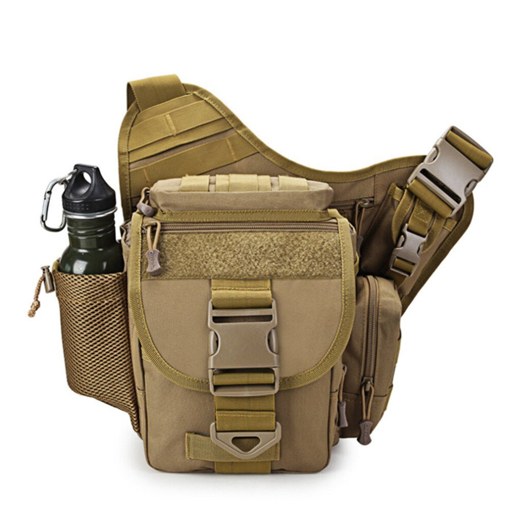 (Yellow) Outdoor Saddle Bag SLR Camera Multifunctional Single Shoulder Water-resistant Backpack Camouflage