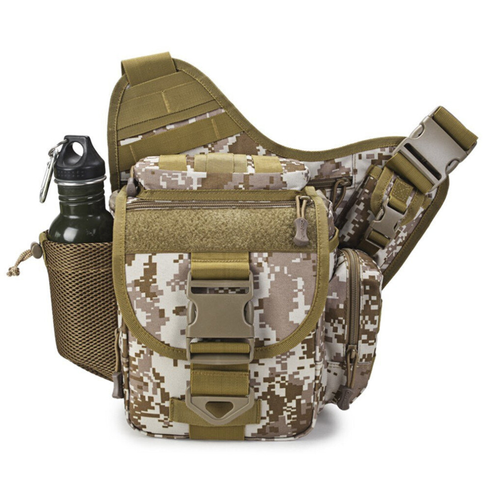 (Sand) Outdoor Saddle Bag SLR Camera Multifunctional Single Shoulder Water-resistant Backpack Camouflage