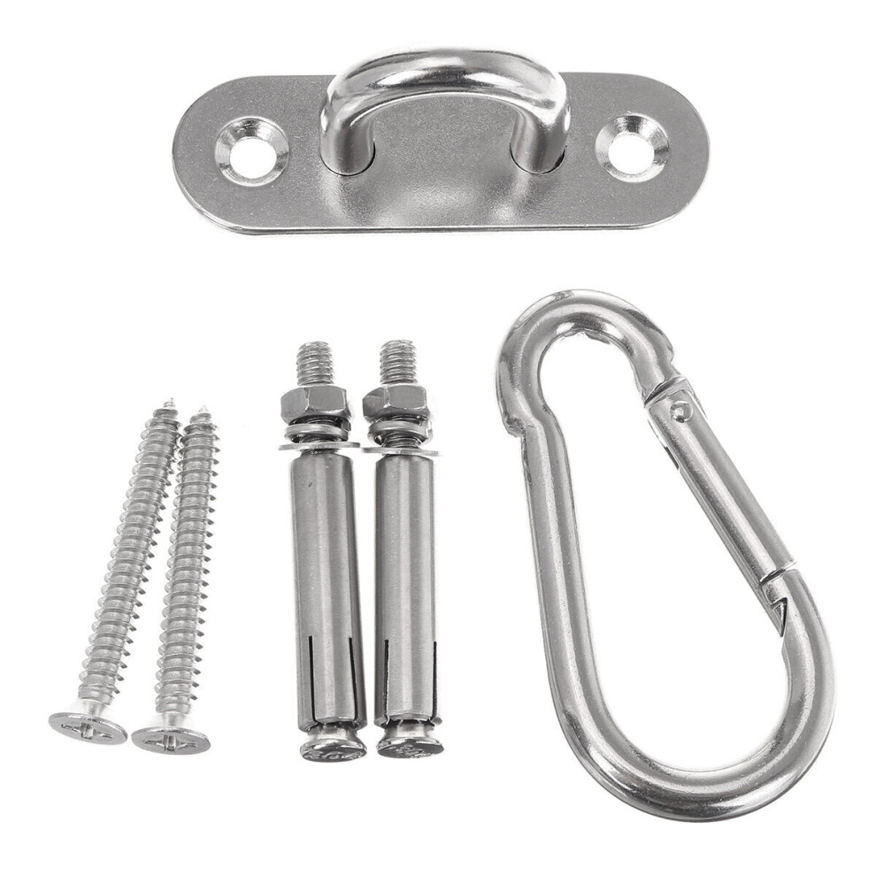 (Set 2) Swing Swivel Hook for Hammock Wall Fixing Plate Hardware Stainless Steel Kit