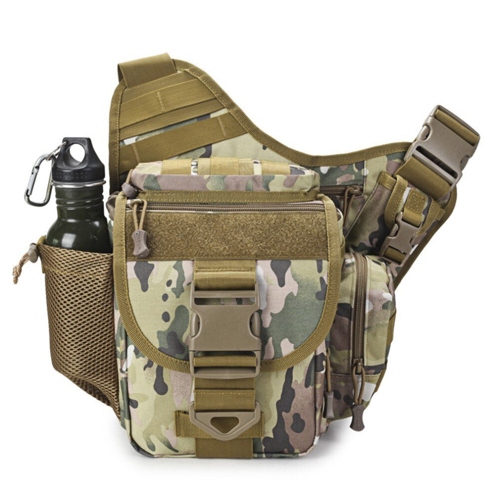 (Green) Outdoor Saddle Bag SLR Camera Multifunctional Single Shoulder Water-resistant Backpack Camouflage