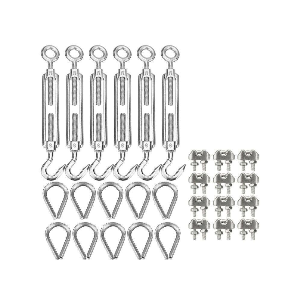 Turnbuckles M3 Stainless Steel Wire Rope Thimble M3 Clip Swage for Marine Boat Shade Sail
