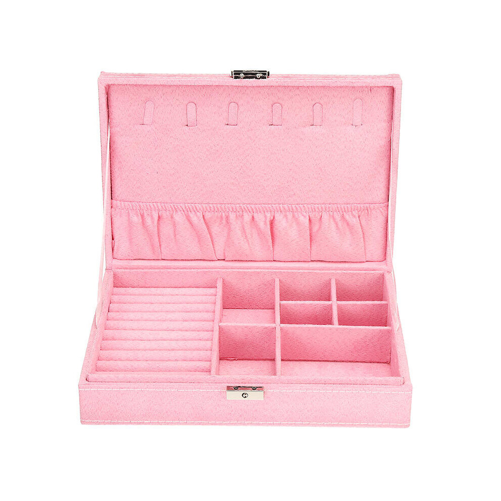 () Jewelry Case Ring Earring Necklace Trinket Organizer Display Storage Box