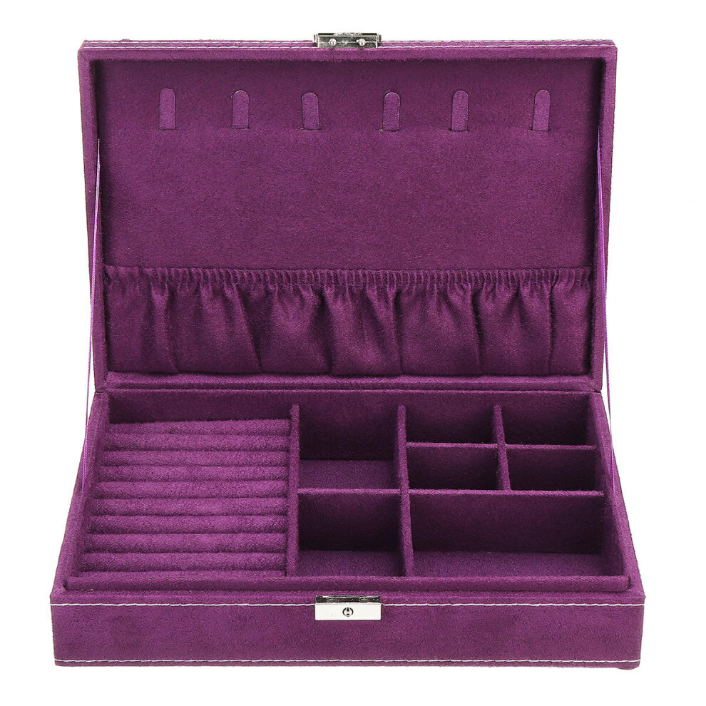 () Jewelry Case Ring Earring Necklace Trinket Organizer Display Storage Box