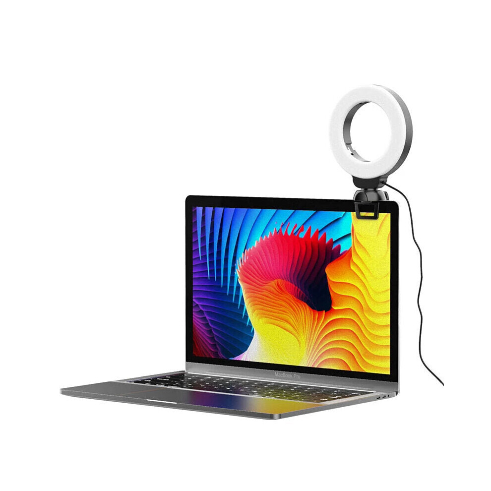 Led Video Ring Lamp With Clip Fill For Ipad/Laptop Online Meeting Conference 4 Inch 3200K-6500K Light 6112211808468