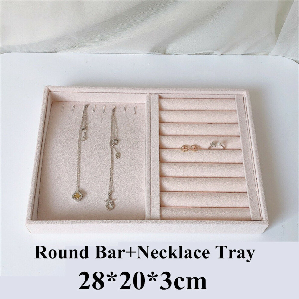 () Jewelry Display Organizer Box Storage Showcase Necklaces Earrings Ring Tray