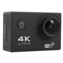 (Black) Wireless Wifi Camera HD 4K Waterproof Wide Angle 2.0 Inch Screen for Outdoor Sports Camera