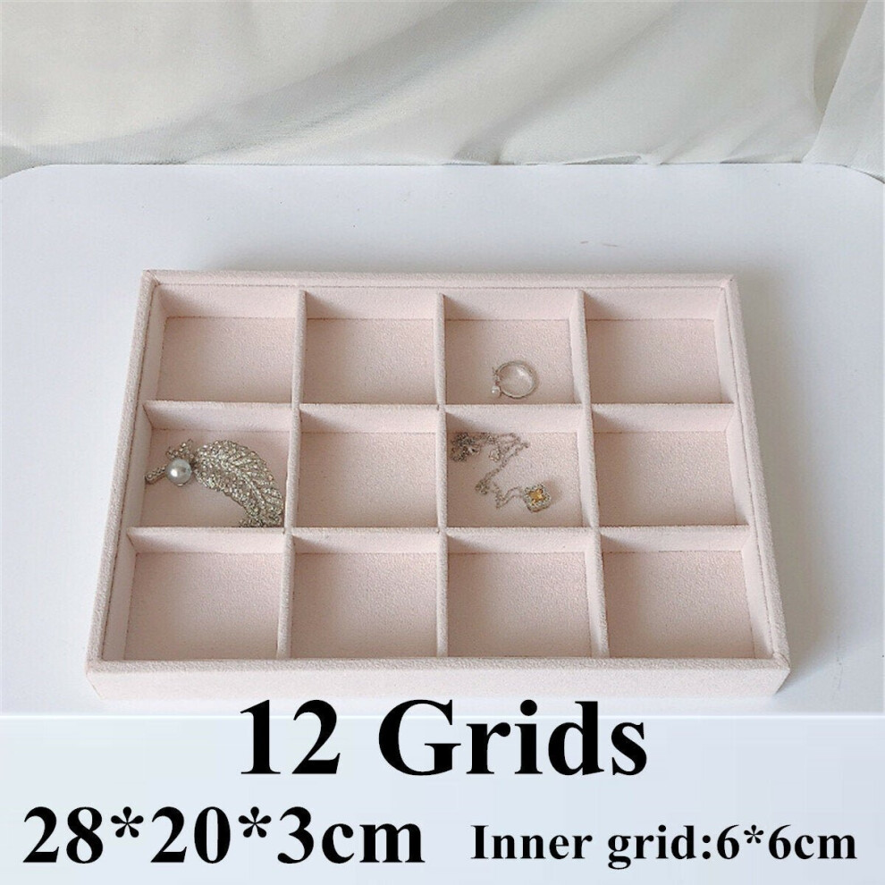 () Jewelry Display Organizer Box Storage Showcase Necklaces Earrings Ring Tray