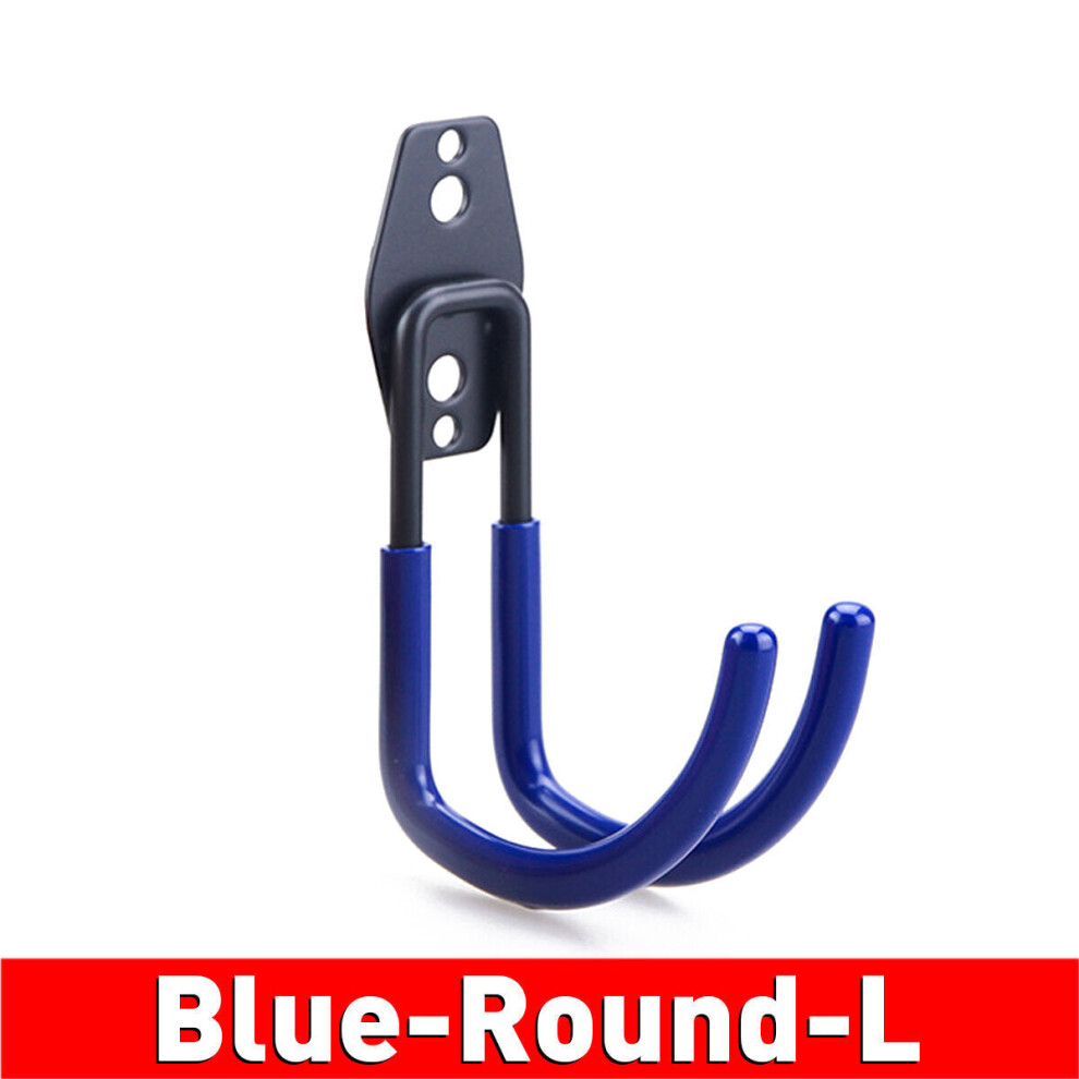 (Blue Round L) 9PCS Garage Storage Wall Mounted Hooks Utility Heavy Duty Hangers Hanging Bike