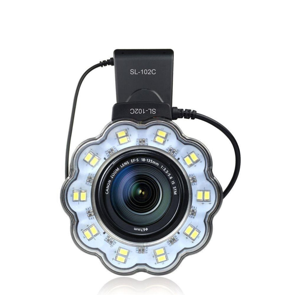 Macro LED Video Ring Flash Light for Canon 650D 600D 60D 7D 550D 1100D T4i T3i T3 SL-102C DSLR Camera