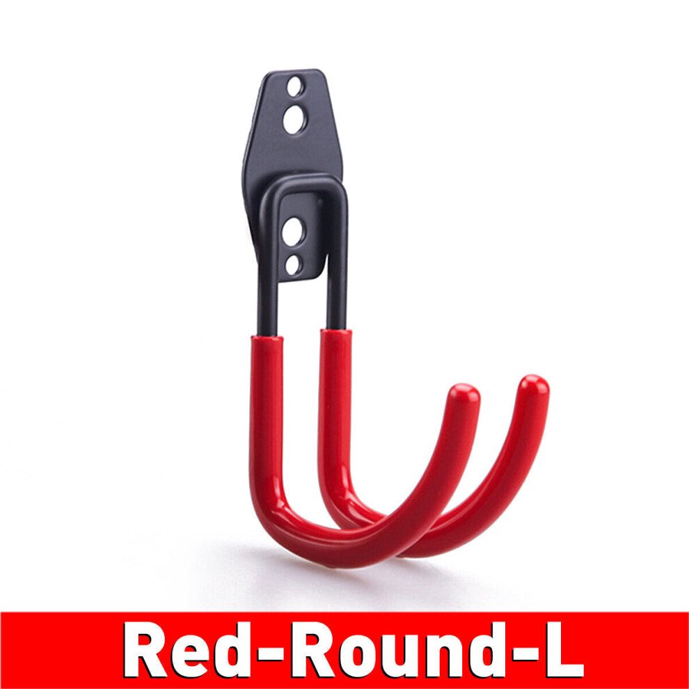 (Red Round L) 9PCS Garage Storage Wall Mounted Hooks Utility Heavy Duty Hangers Hanging Bike