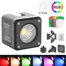 Cute Lite for Gopro Mini RGB LED Video Light 10m Waterproof IP68 Video Lamp with Color Filter Diffuser Honeycomb Cold Shoe for DSLR Camera