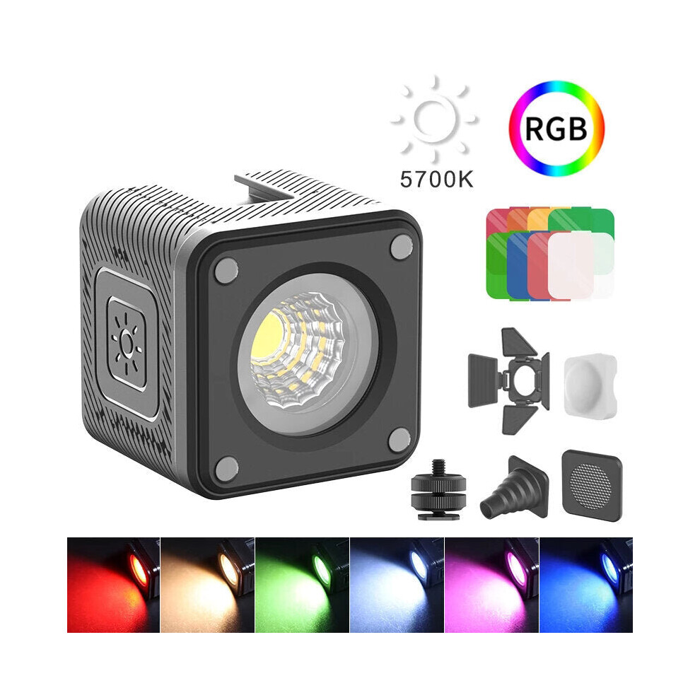 Cute Lite for Gopro Mini RGB LED Video Light 10m Waterproof IP68 Video Lamp with Color Filter Diffuser Honeycomb Cold Shoe for DSLR Camera