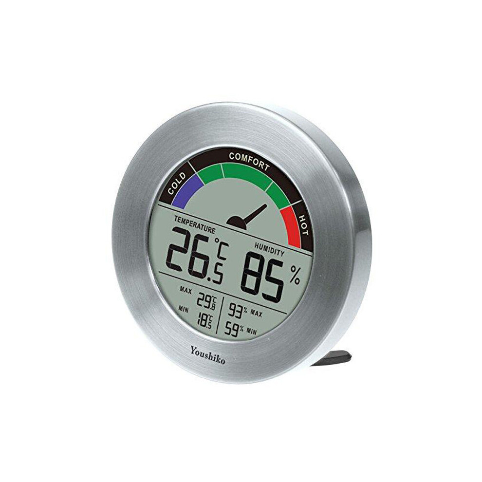 Youshiko Digital Thermometer Hygrometer With Comfort Level Display & Maximum And Minimum ( 24 Hour Auto Reset )