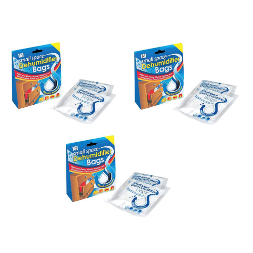 3pk Small Space Dehumidifier Bag Moisture Trap Damp Mould Control