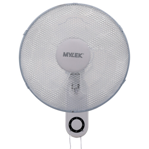 MYLEK Mylek 16" Oscillating Wall Mounted Fan 3 Speed 45W Pull Cord
