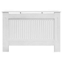 Modern Radiator Cover MDF Cabinet with Modern Vertical Style Slats White Painted Medium - 1120 x 815 x 190(mm)