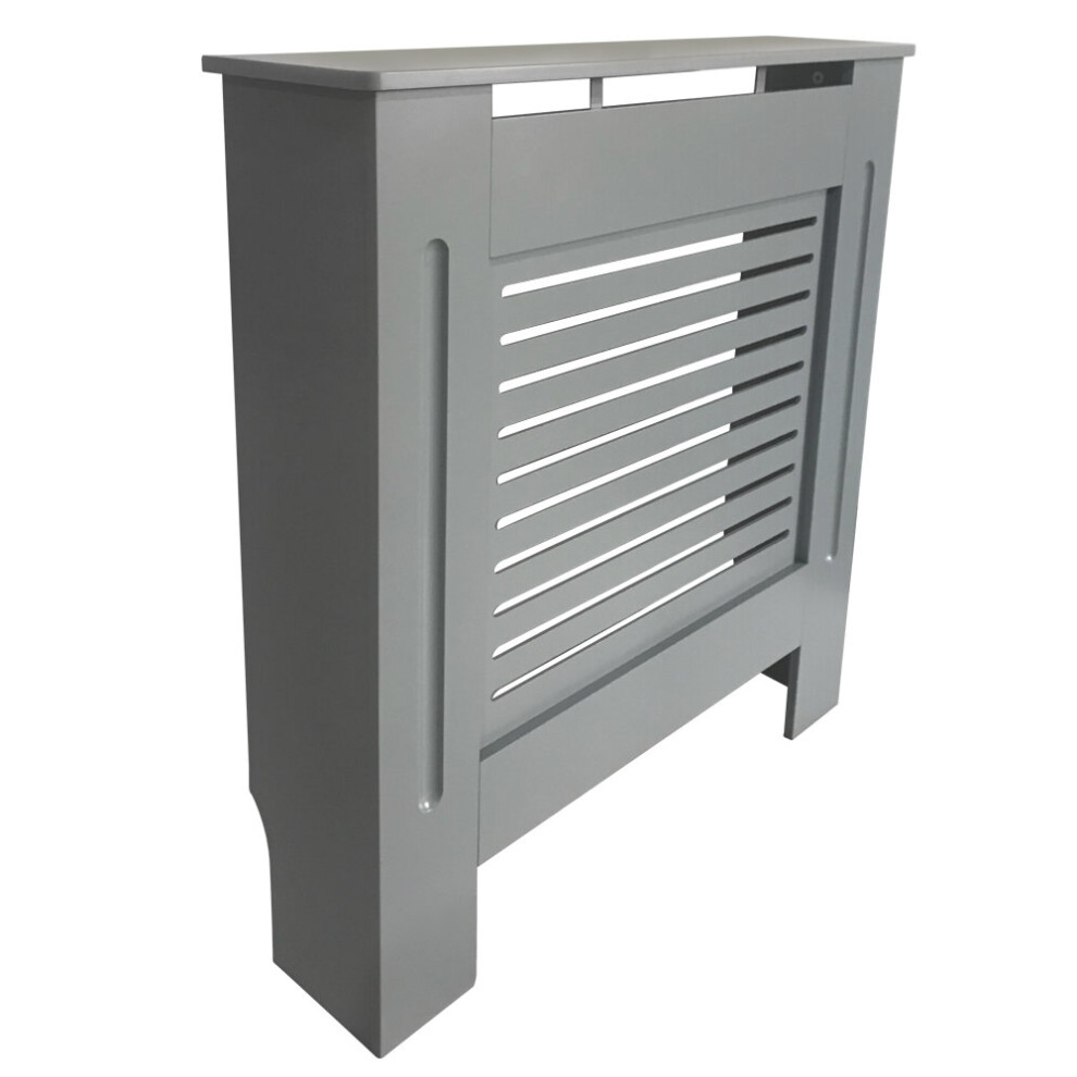 Premium Radiator Cover | MDF Cabinet with Modern Horizontal Style Slats | Grey Painted | S(780mmx815mm)