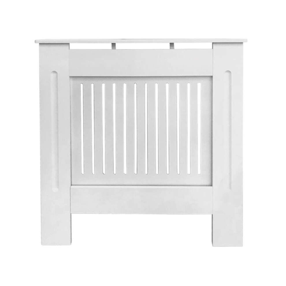 Modern Radiator Cover MDF Cabinet with Modern Vertical Style Slats White Painted Small - 780 x 815 x 190(mm)