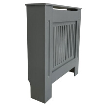Premium Radiator Cover | MDF Cabinet with Modern Vertical Style Slats | Grey Painted | S(780mmx815mm)