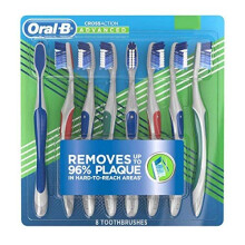 Oral - B Pro Health Toothbrushes 8 Pack Soft/s Cross Action Advanced Removes Plaque (2 Years Supply)