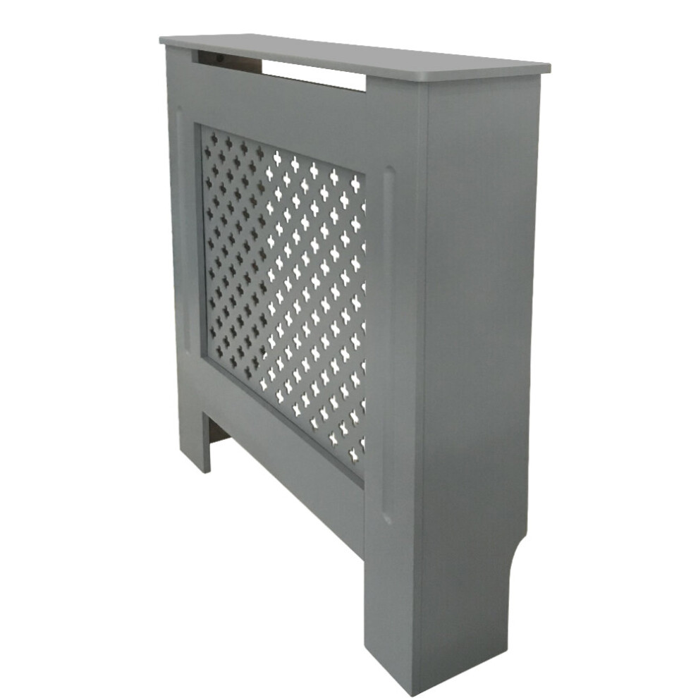Cross Design Radiator Cover | MDF Cabinet | Grey Painted | S(780mmx815mm)