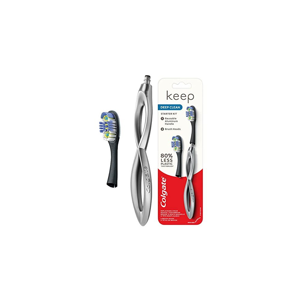 Colgate Keep Manual Toothbrush Deep Clean Starter Kit - Silver