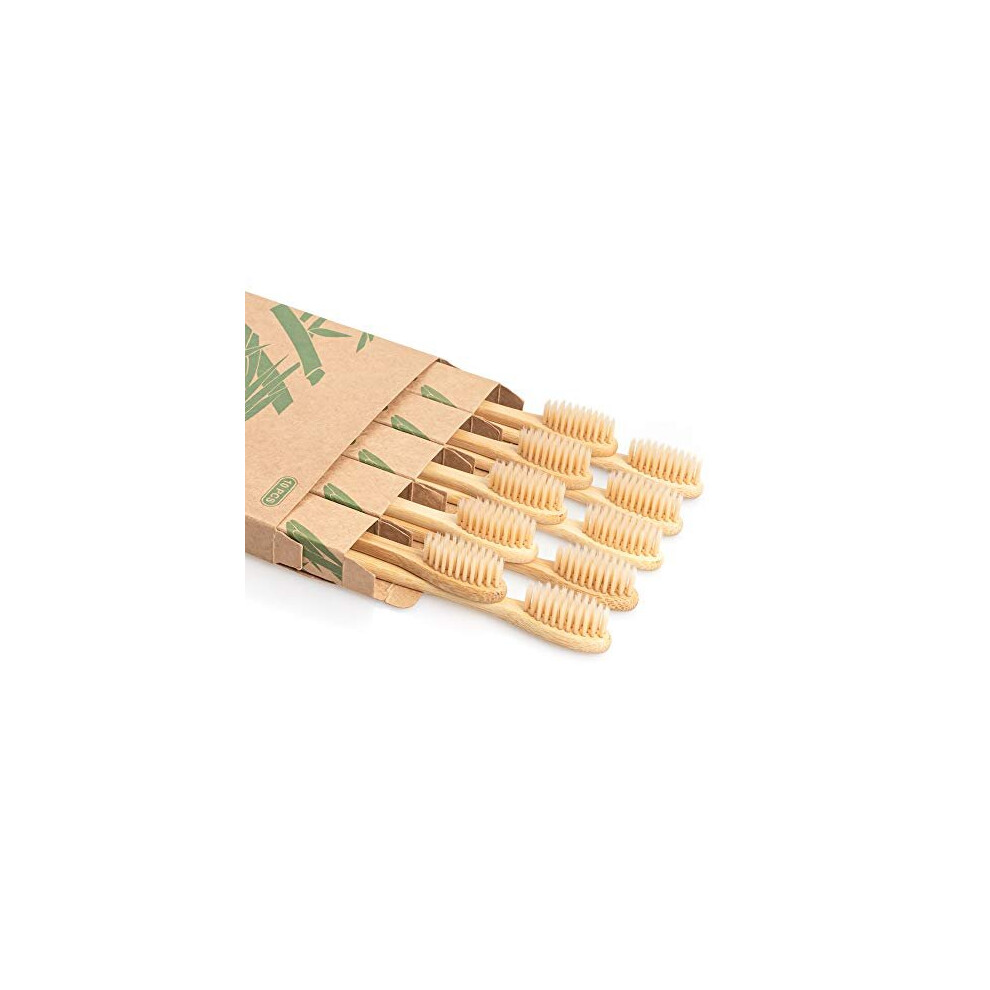 Daletu Biodegradable Reusable Bamboo Toothbrushes, Wooden Toothbrushes Organic Natural Eco-Friendly Bpa Free Bristles