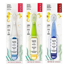 RADIUS Totz Plus Barn Tandborste Silky Soft BPA Fri ADA Godkänd För Känsliga Tänder & Tandkött Från 3 år - Assorterad - Pack