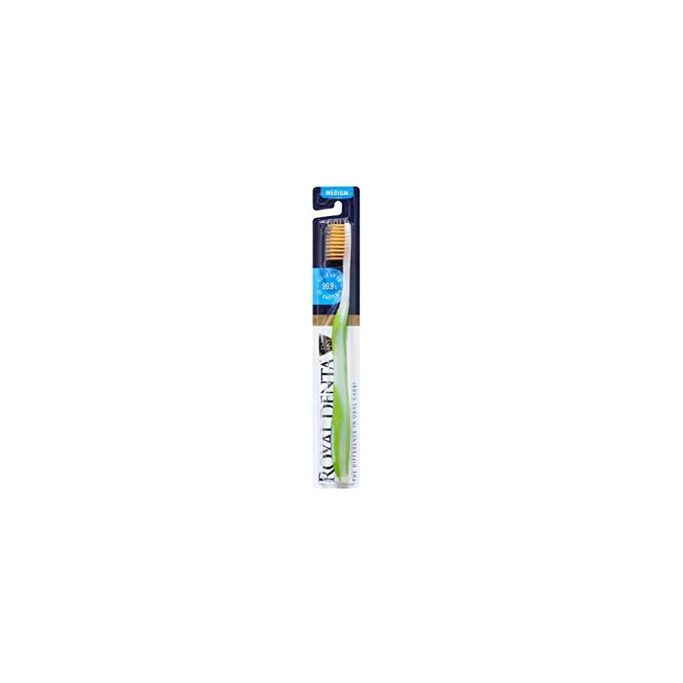 Royal Denta Gold/Green Manual Toothbrush Medium (Green)