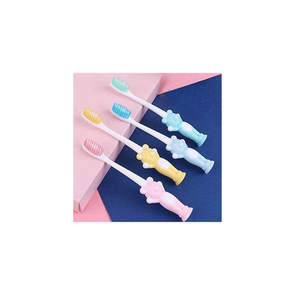 Xuanyijie Kids Toothbrushes Toddler Toothbrush Cute Design Soft Bristles Boys Girls For Children 2-6 Years 4 Pack