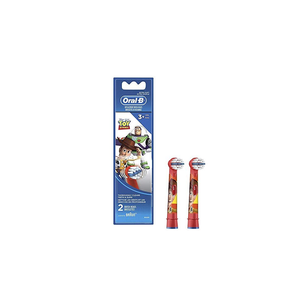 Oral-B Kids Extra Soft Replacement Brush Heads featuring Disney Pixar Toy Story, Ages 3+, 2 count