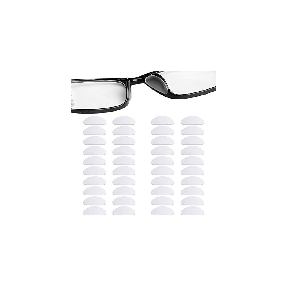 Disino 20 Pairs Silicone Nose Pads For Glasses, Stick On Nose Pads, D Shape Adhesive Nose Cushions For Eyeglasses Spectacle Reading Glasses Sunglasses,