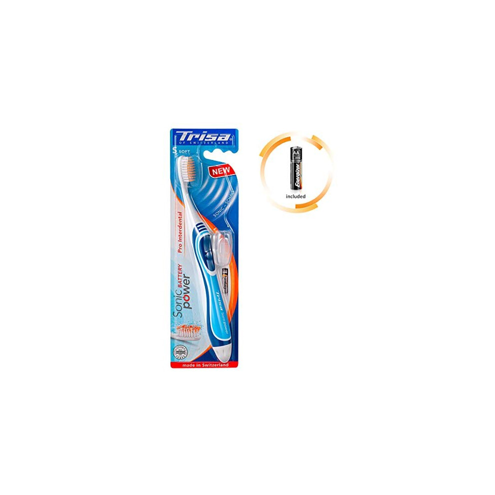 Trisa Black/Blue Sonicpower Battery Pro Toothbrush Interdental Assortment