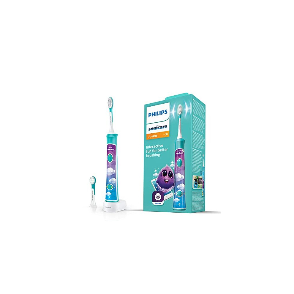 Philips Sonicare For Kids Electric Toothbrush HX6322 / 04, With Sound Technology, For Children, Gentle Cleaning, Turquoise