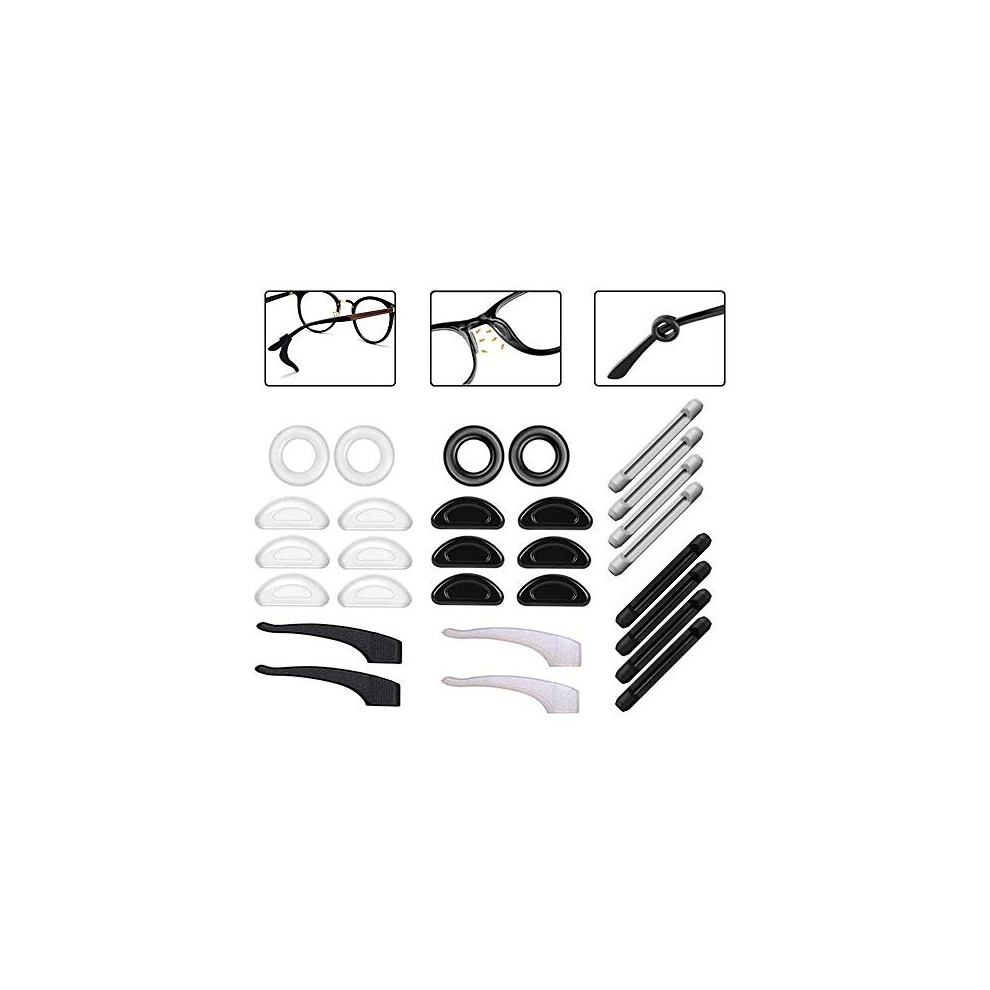 Ime Yellow Eyeglass Nose Pads Silicone Anti -Slip Glasses Nose Pad Ear Gripper Holders Eyeglass Temple Tips Sleeve Retainer Extender For Eye Glasses Sunglas